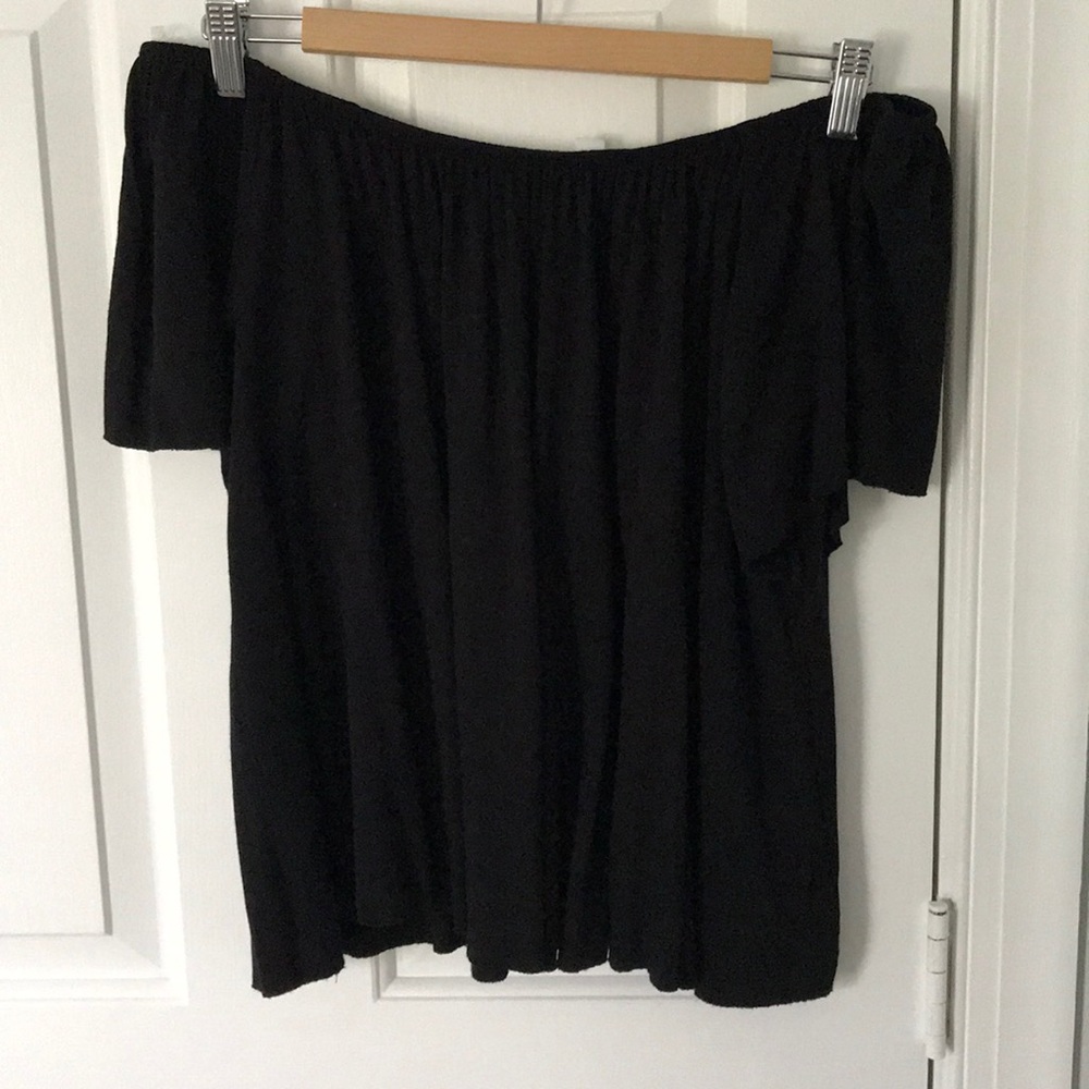 nordstrom black off the shoulder shirt